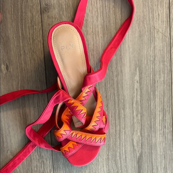 PLV Women's Vibrant Pink and Orange Sandals 8 - Picture 1 of 9